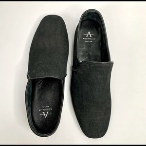 Aquatalia Revy Croc Suede Slip On Shoes